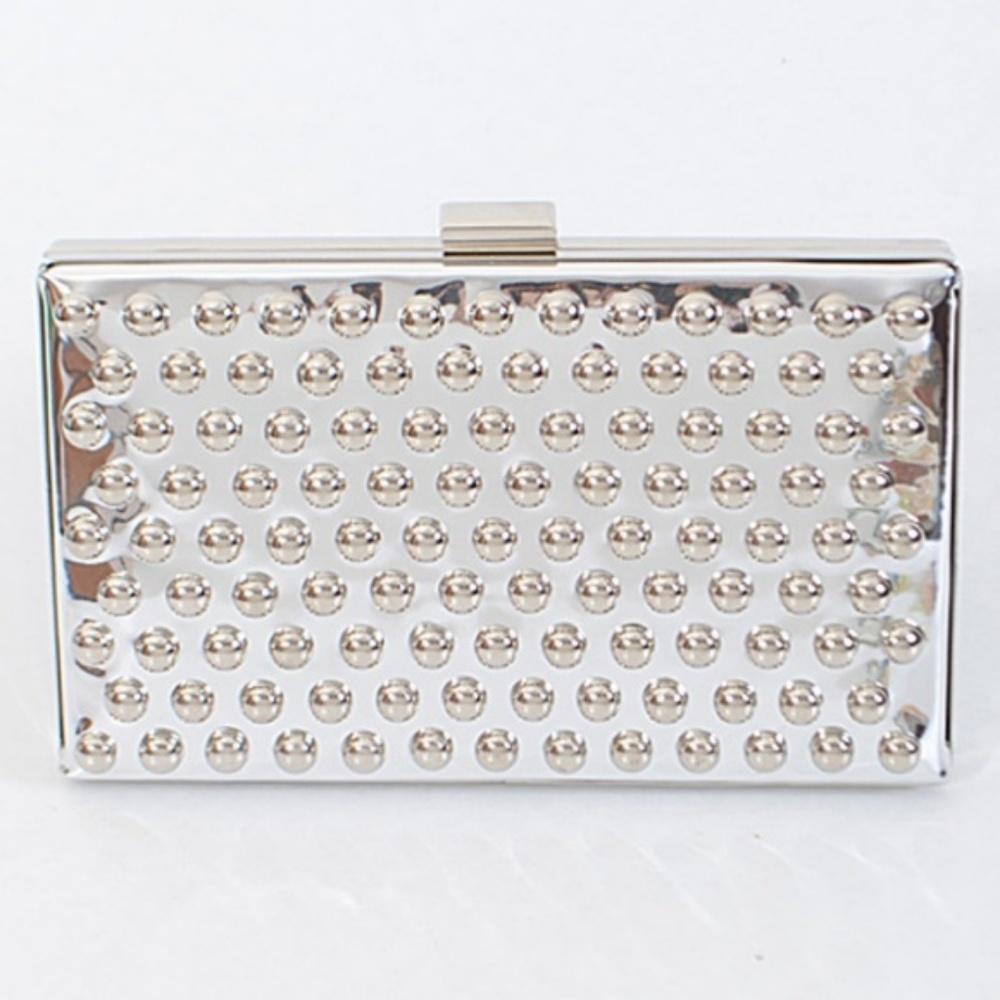 Silver Clutch Bag Elegant Metal Masterpiece - Picture 1 of 5